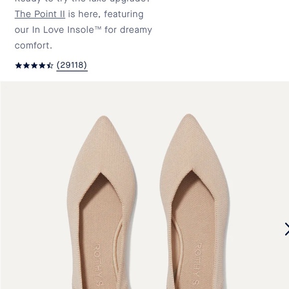 Rothy's the Point II size 10 in Ecru - Picture 1 of 9